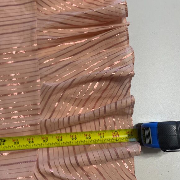 Anna Cate pink peach Veronica Metallic Rose Gold mini dress S Coquette Romance - Picture 6 of 9